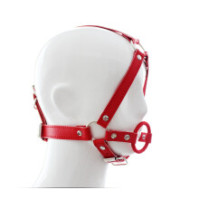 Red Bondage O-Ring Gag Head Harness