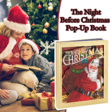 The Night Before Christmas Pop-Up Book with Light & Sound,Xmas Gift for Boy Girl