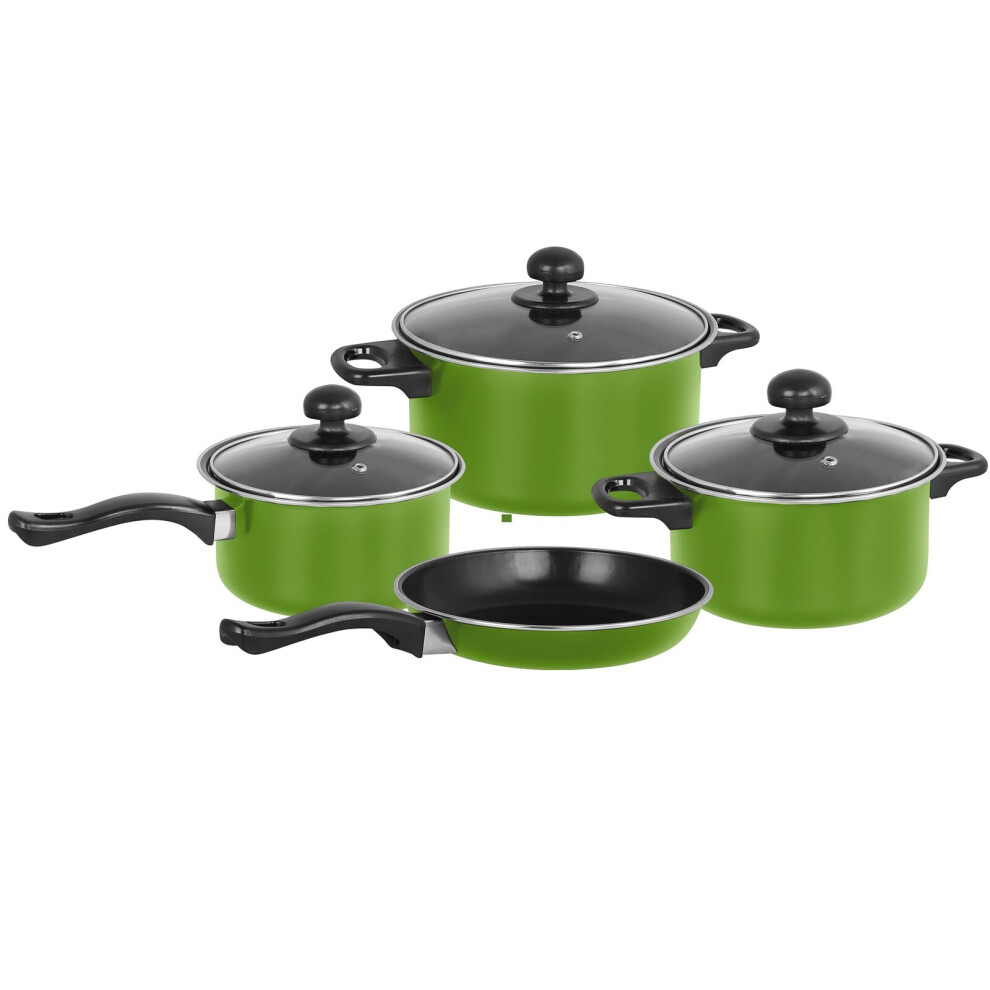 Non Stick 7 Piece Cooking Pot Frying Pan Saucepan Cookware Set