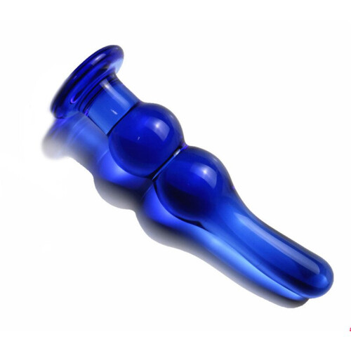 Glacier Glass Blue Bobble Dildo 2