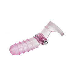 Pink Vibrating Clit Stim Hand Sleeve (Ribbed)