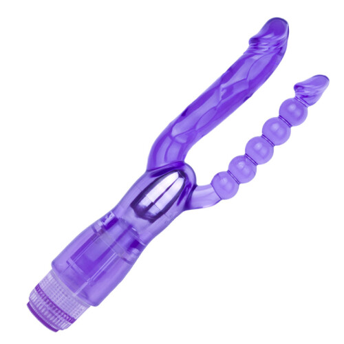 Opaque Double Penetration Vibrator (Purple) 2