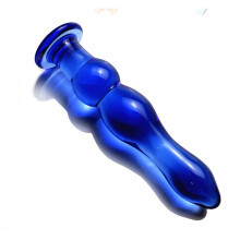 Glacier Glass Blue Bobble Dildo