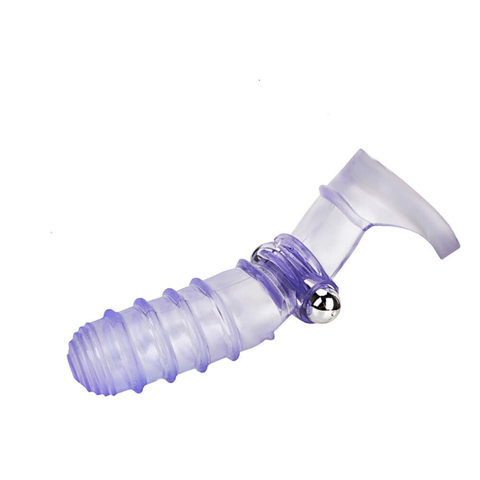 Purple Vibrating Clit Stim Hand Sleeve (Ribbed)