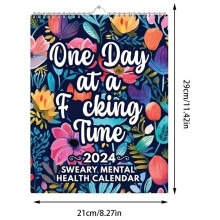(  Wall Calendar) 2024 Funny Mental Health Calendar With Sweary Affirmations Funny Weekly Calendar