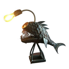 Angler Fish Lamp Usb Rechargeable Desktop Metal Light Handmade Craft Room Decoration Small
