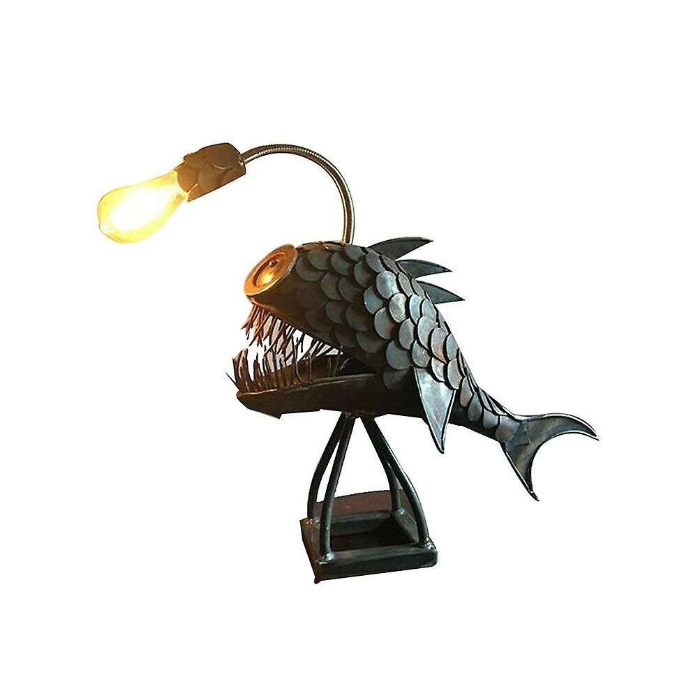 Angler Fish Lamp Usb Rechargeable Desktop Metal Light Handmade Craft Room Decoration Small
