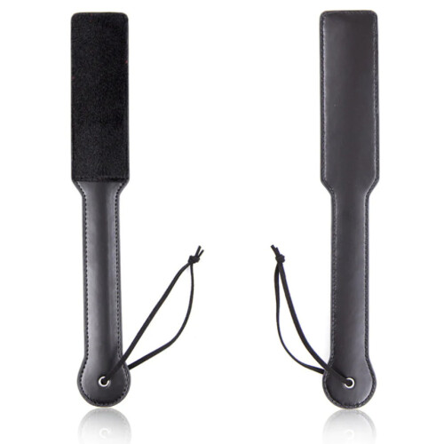 Soft Fur Black Paddle Whip
