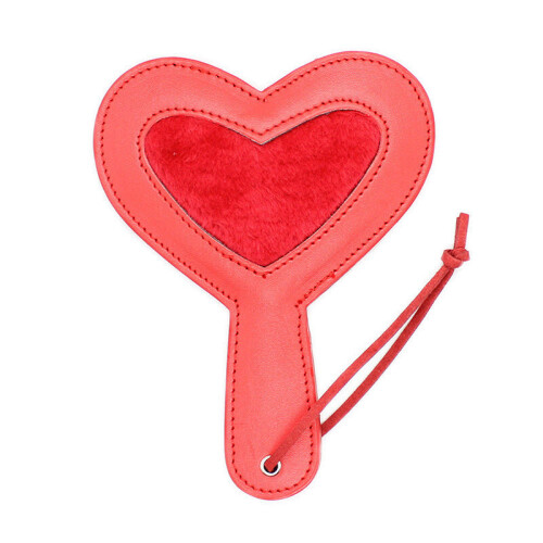Red Heart Shaped Leather Paddle