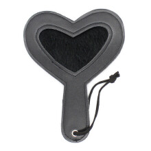 Black Heart Shaped Leather Paddle