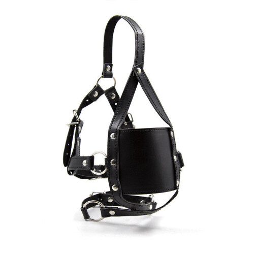 Faux Leather Gimp Mask Muzzle (Pink) 1