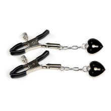 Nipple Clamps with a Heart Shaped Lock (Red)