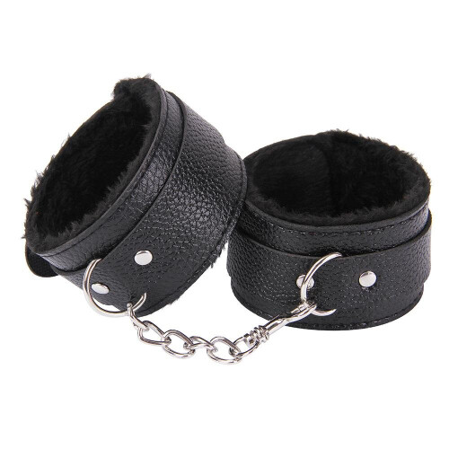 Black Leather Bondage Cuffs