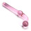 Glacier Pink Tinted Glass Curved Double Ended Dildo 1