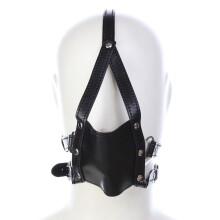 Faux Leather Gimp Mask Muzzle (Black)