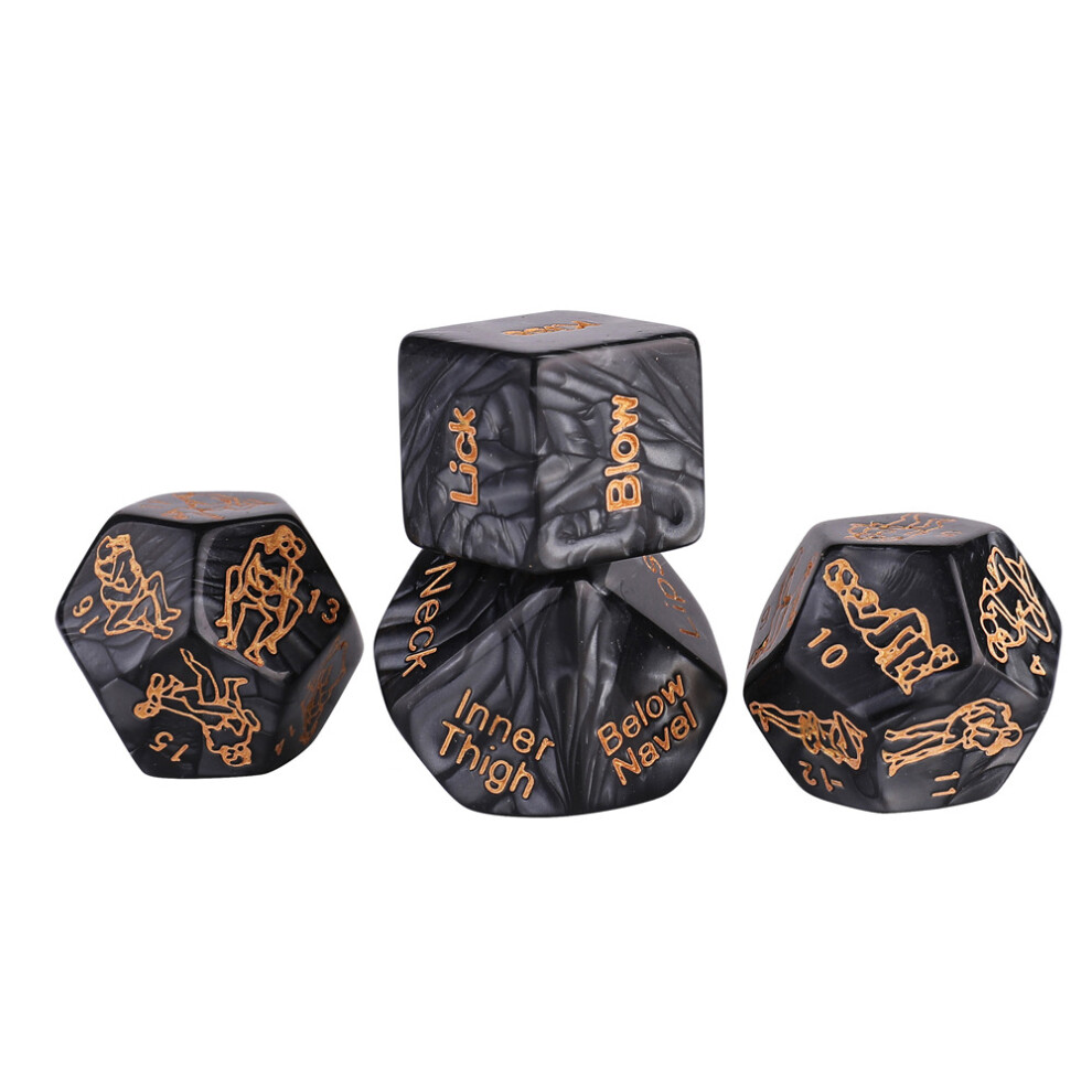 House Of Glass 4-Set Sexual Position Dice- Black And Gold Edition