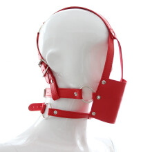 Faux Leather Gimp Mask Muzzle (Red)