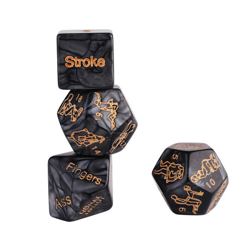 4-Set Sexual Position Dice- Black and Gold Edition 1