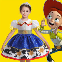 (4-5Years) Toy Story Jessie Cosplay Party Costume Girls Tutu Dress Halloween Fancy Dress Up