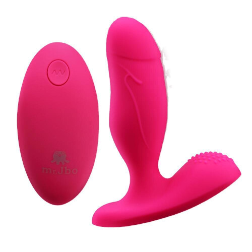 10-speed Remote Control Purple Dildo and Clit Vibrator