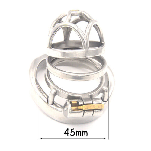 Cockscrew Stainless Steel Adjustable Chastity Cage (45mm) 2