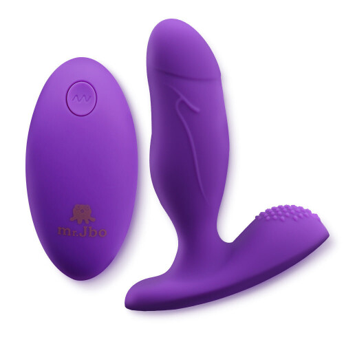 10-speed Remote Control Purple Dildo and Clit Vibrator 2