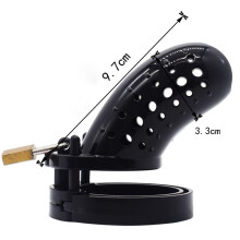 Spotted Dick Black Chastity Cage (Small)