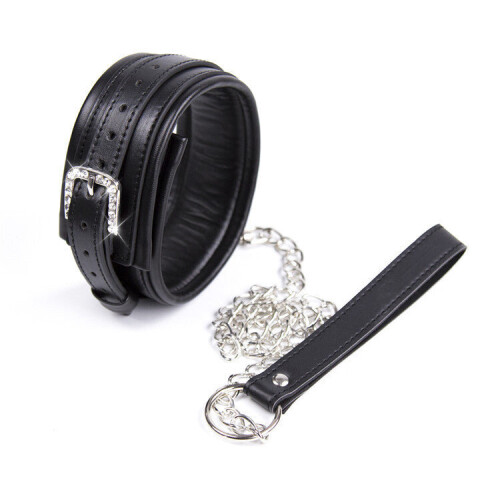 Diamante Leather Collar 1