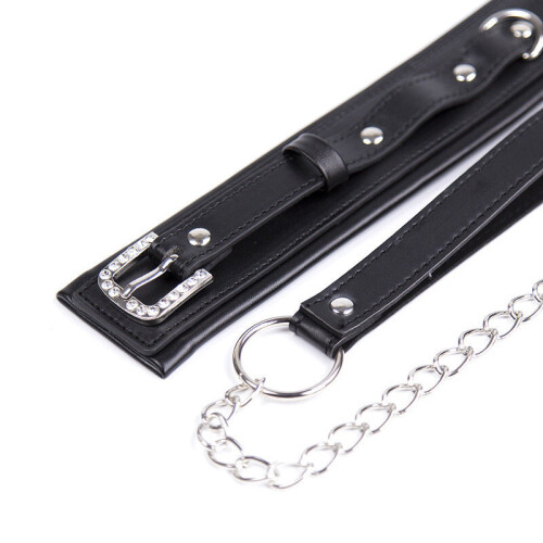 Diamante Leather Collar 2
