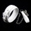 White Padded Leather Collar and Chained Leash 6