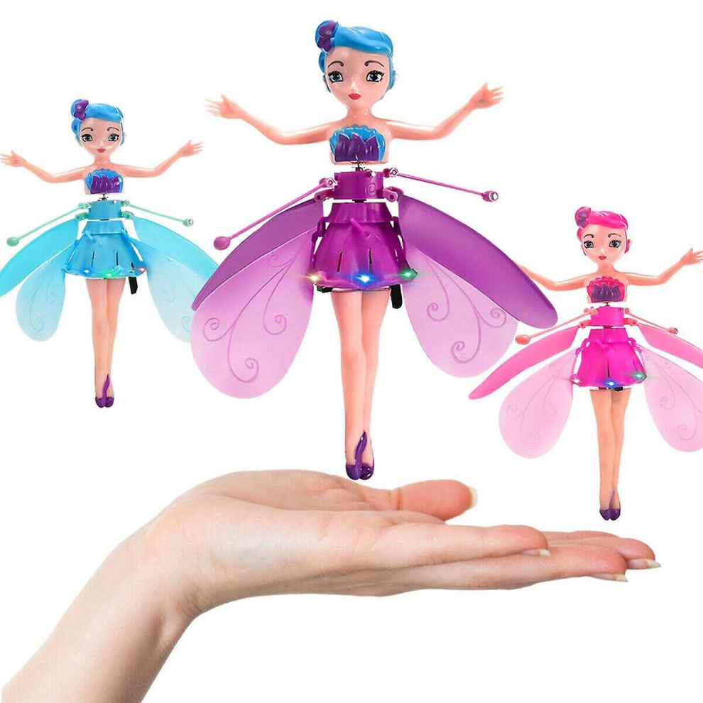 (Pink) Flying Fairy Princess Dolls Magic Infrared Induction Control Girl Toy Birth Gift Pink