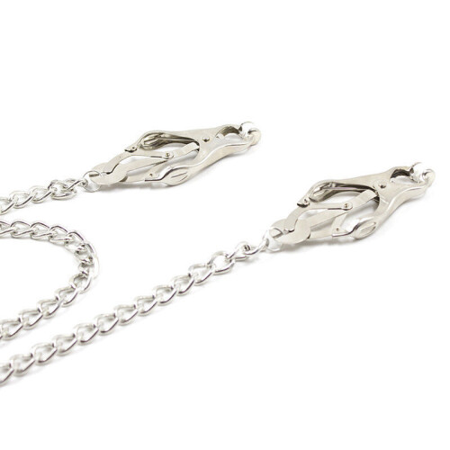 Bondage Collar, Chain and Nipple Clamps 1