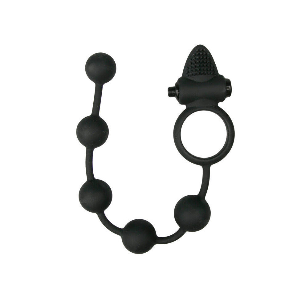 Black Vibrating Bullet Anal Beads
