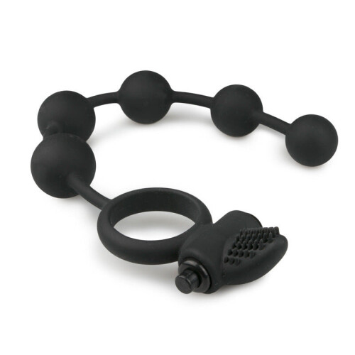 Black Vibrating Bullet Anal Beads 1