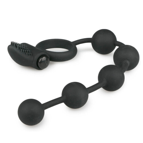 Black Vibrating Bullet Anal Beads 2