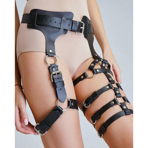 PU Leather Leg Harness 1
