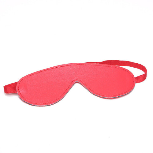 Padded Leather Blindfold (Red)