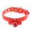Naughty Kitty Faux Leather Bell Collar (Red) 1