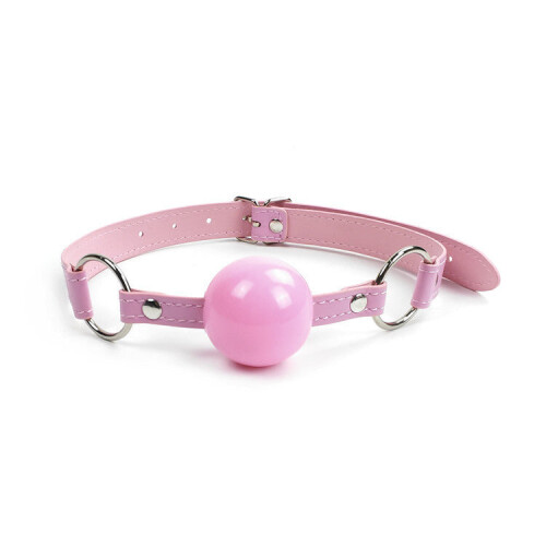 Pretty Pink Plastic Ball Gag 2