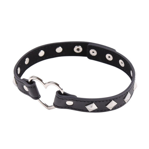 BDSM Heart Shaped VF Leather Collar 1