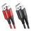 (1M Twin Pack, Red) Red Ember Heavy Duty iPhone Braided Charger Cable 1