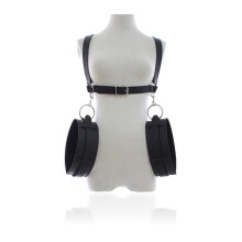 Black Body Harness Leg Strap Restraint