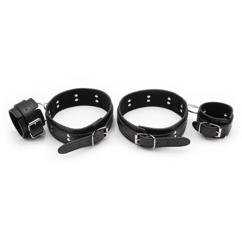 Bondage 'By Your Side' Leather Thigh and Handcuffs 1