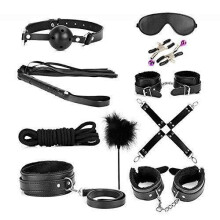 The Boss' 10 Piece Bondage Kit (Black)