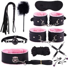 The Boss' 10 Piece Bondage Kit (Pink)