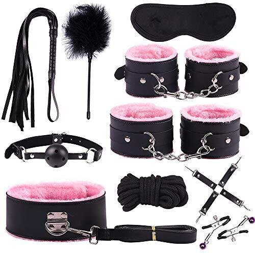 The Boss' 10 Piece Bondage Kit (Pink)
