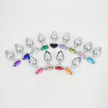 Red Heart Shaped Jewelled Butt Plugs (3 Piece)