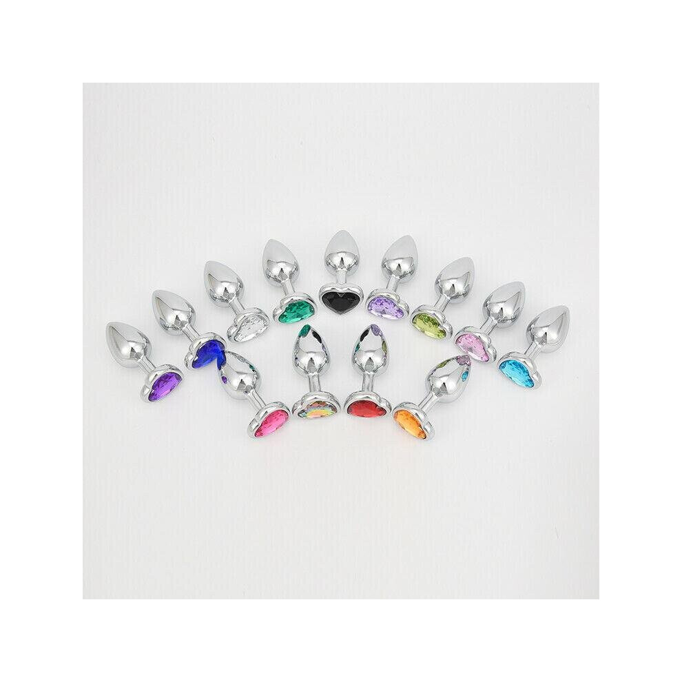 House Of Glass Red Heart Shaped Jewelled Butt Plugs (3 Piece)