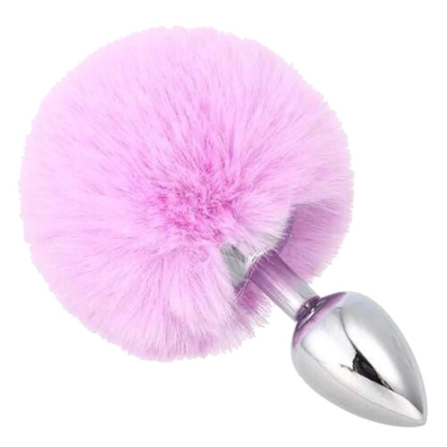 Faux Fur Bunny Tail Butt Plug (Lilac)