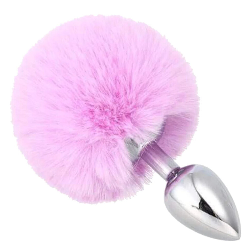 Faux Fur Bunny Tail Butt Plug (Lilac)